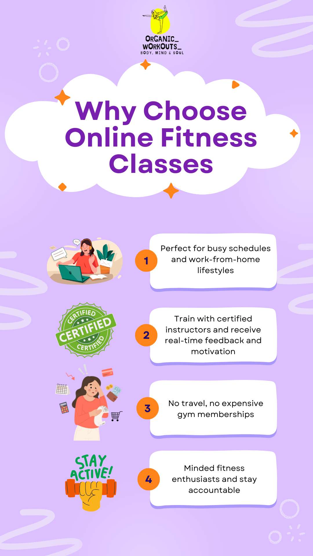 Infographic online workout